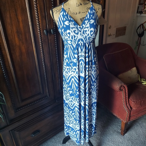 Bebe Blue/white Sundress, S, - Picture 1 of 3